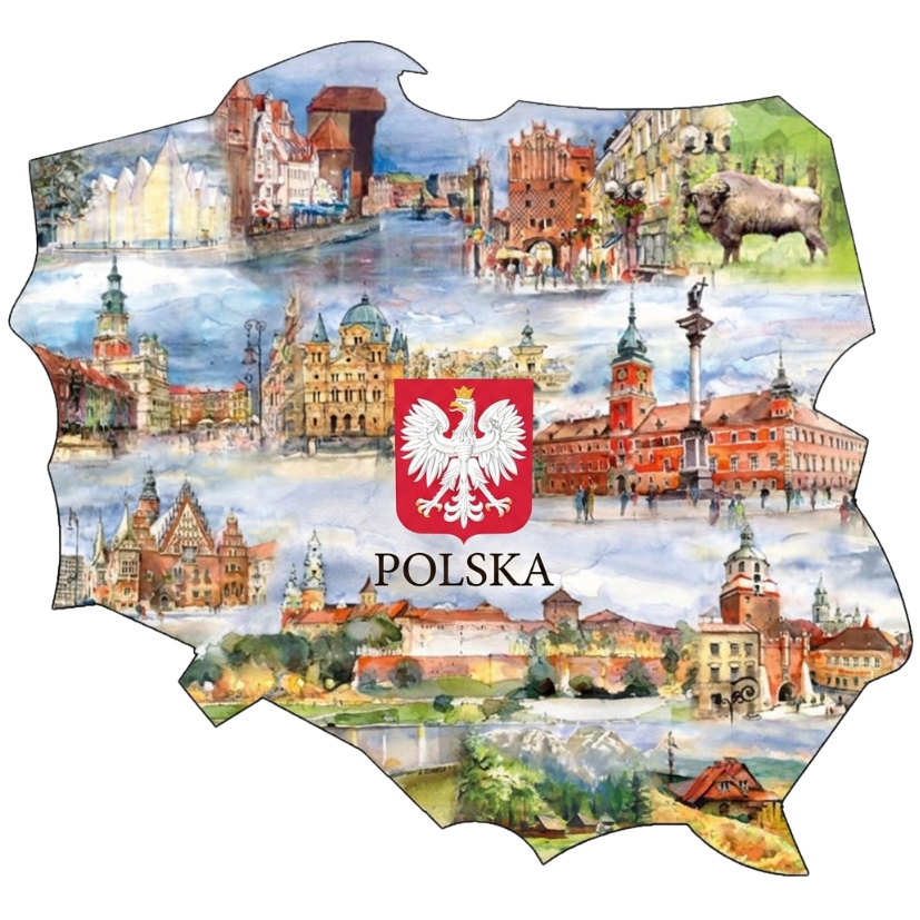Magnes Polska drewniany HDF 3mm