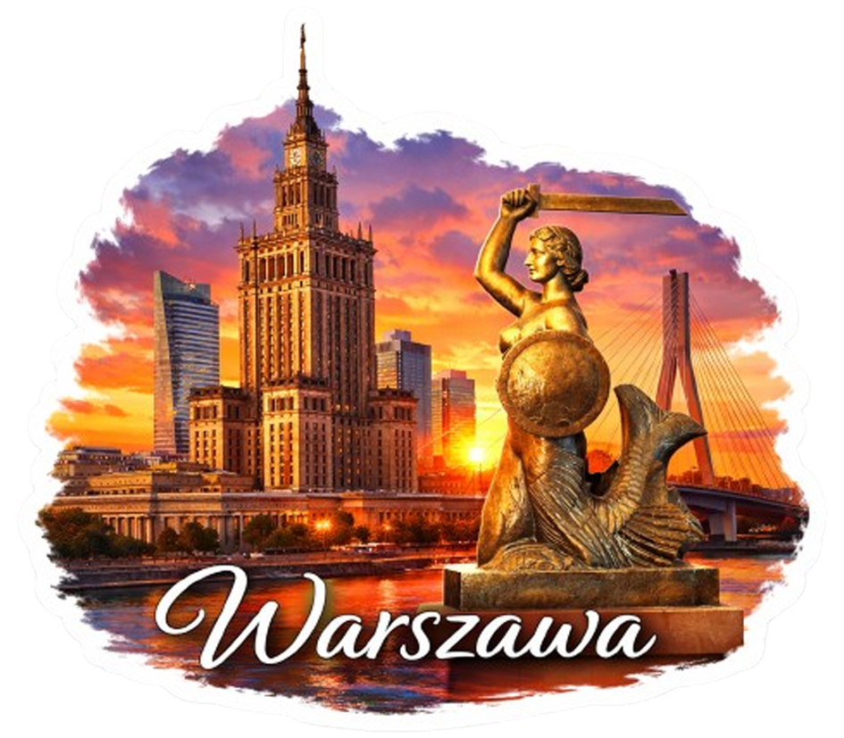 Magnes na lodówkę Warszawa drewno HDF