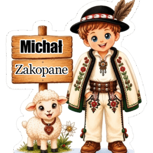 Magnes Chłopiec strój góralski + IMIĘ + Miejscowość